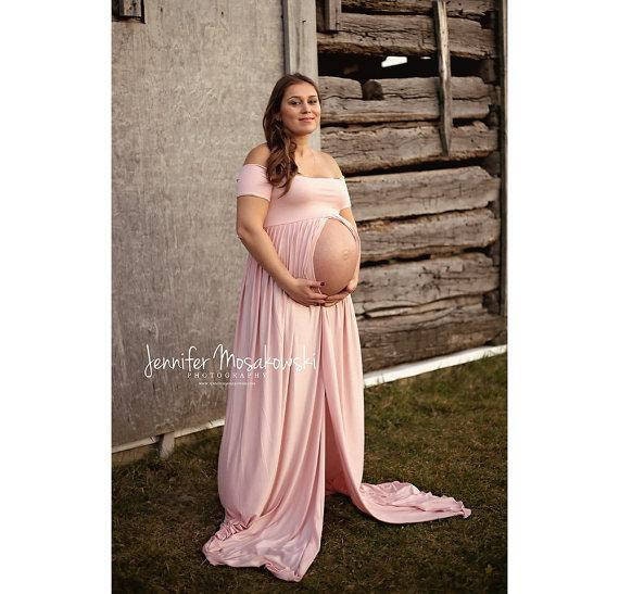 Maternity dress for photo shoot ready to ship -Short Sleeves Maternity  Gown-Long Maternity Gown-Maxi Dress-Baby Shower Dress-CLARA-RTS