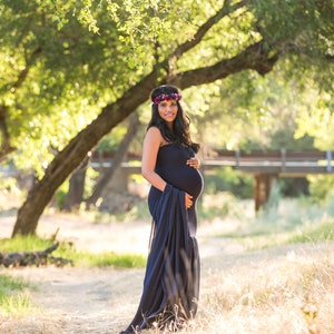 Maternity Gown for Photo Shoot-Long Maternity Dress-Fitted Maternity Dress for Baby Shower-Sheer Pregnancy Dress-Maxi Gown-PALOMA Dress image 3