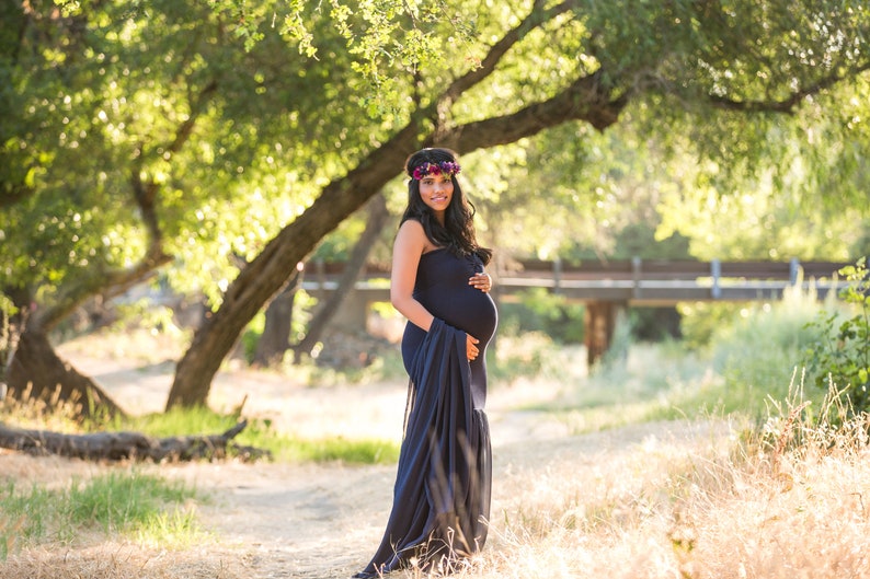 Maternity Gown for Photo Shoot-Long Maternity Dress-Fitted Maternity Dress for Baby Shower-Sheer Pregnancy Dress-Maxi Gown-PALOMA Dress image 3