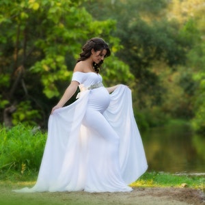 White Maternity Dress for Baby Shower 