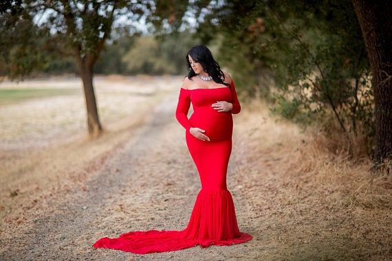 Maternity Dress for Baby Shower Long Sleeve Maternity Dress for