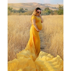 Maternity Gown for Baby Shower Photo Shoot Wedding mustard Yellow Maternity Dress maternity Photography long Fitted Dress chantal DRESS Etsy