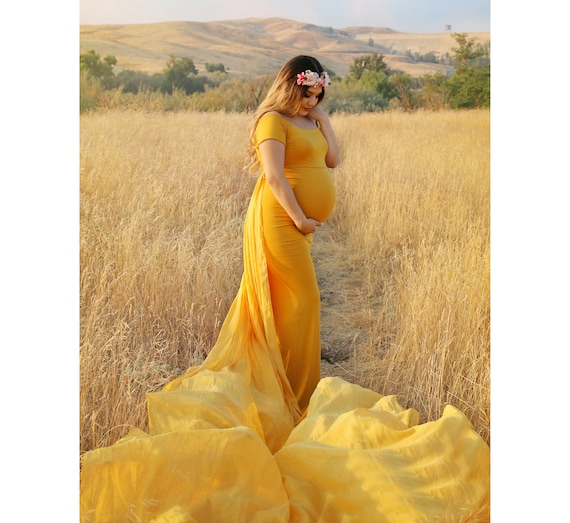 Mustard Yellow Organza Gown – Ivalinmabia