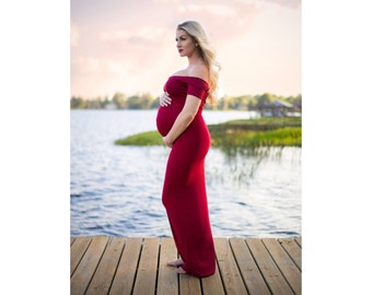 Maternity Dress for Wedding, Photo Shoot and Baby Shower-Long Maternity Dress-Maxi Maternity Gown-Short Sleeve Maternity Dress-ISABELLA GOWN