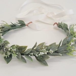 Couronne de fleurs pour demoiselle d'honneur, mariée, demoiselle d'honneur-bandeau de fille de fleur-couronne de fleur de fille de fleur-couronne de verdure-couronne de fleurs d'Olivia