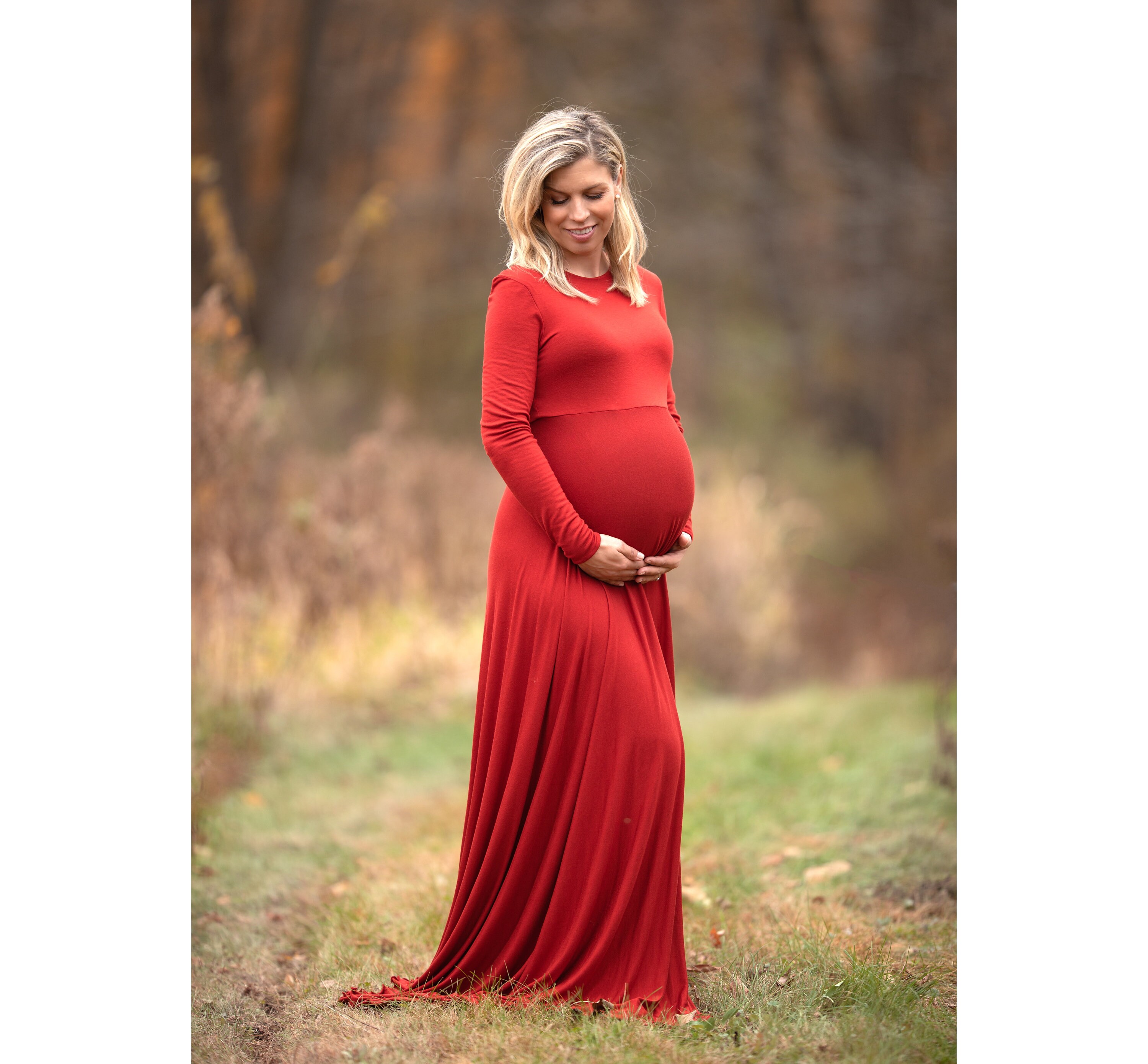Photo Shoot-long Sleeve Maternity Gown 