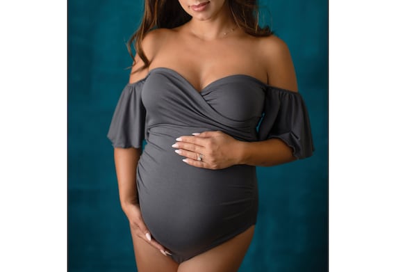 Off the Shoulder Maternity Body Suit for Maternity Photo Session