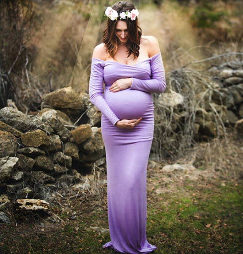 Maternity Gown for Baby Showerlong Maternity Dress for Etsy