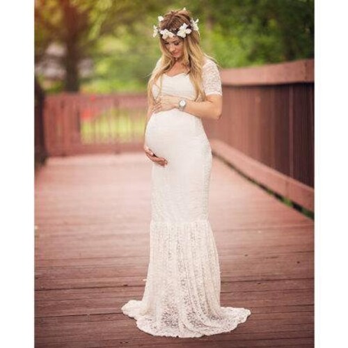 Baby Shower Dresswhite Maternity Dress for Photo Shootphoto Etsy