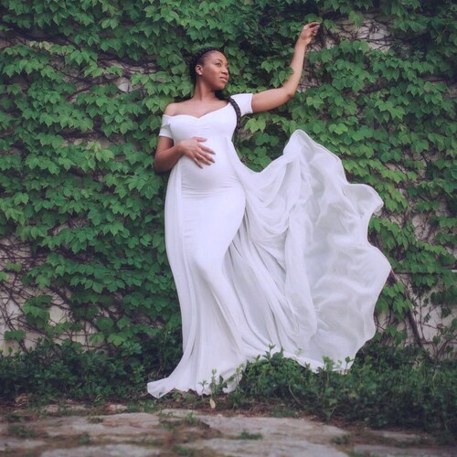 Maternity Dresswhite Lace Maternity Gown for Photo Shootbaby Etsy