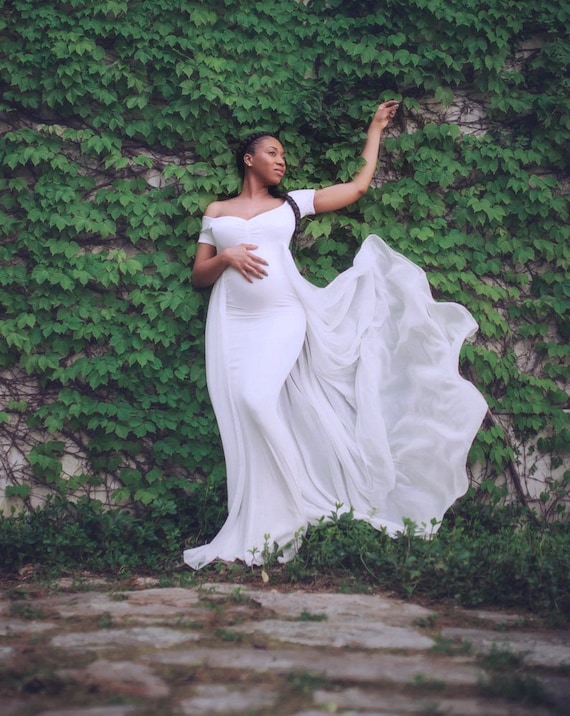 Baby Shower Red & White Net Gown