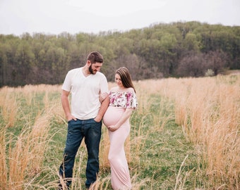 Maternity Dress for Photo Shoot-Baby Shower Dress-Maternity Wedding Dress-Flounce Maternity Dress-Long Maternity Gown-AMELIA Dress