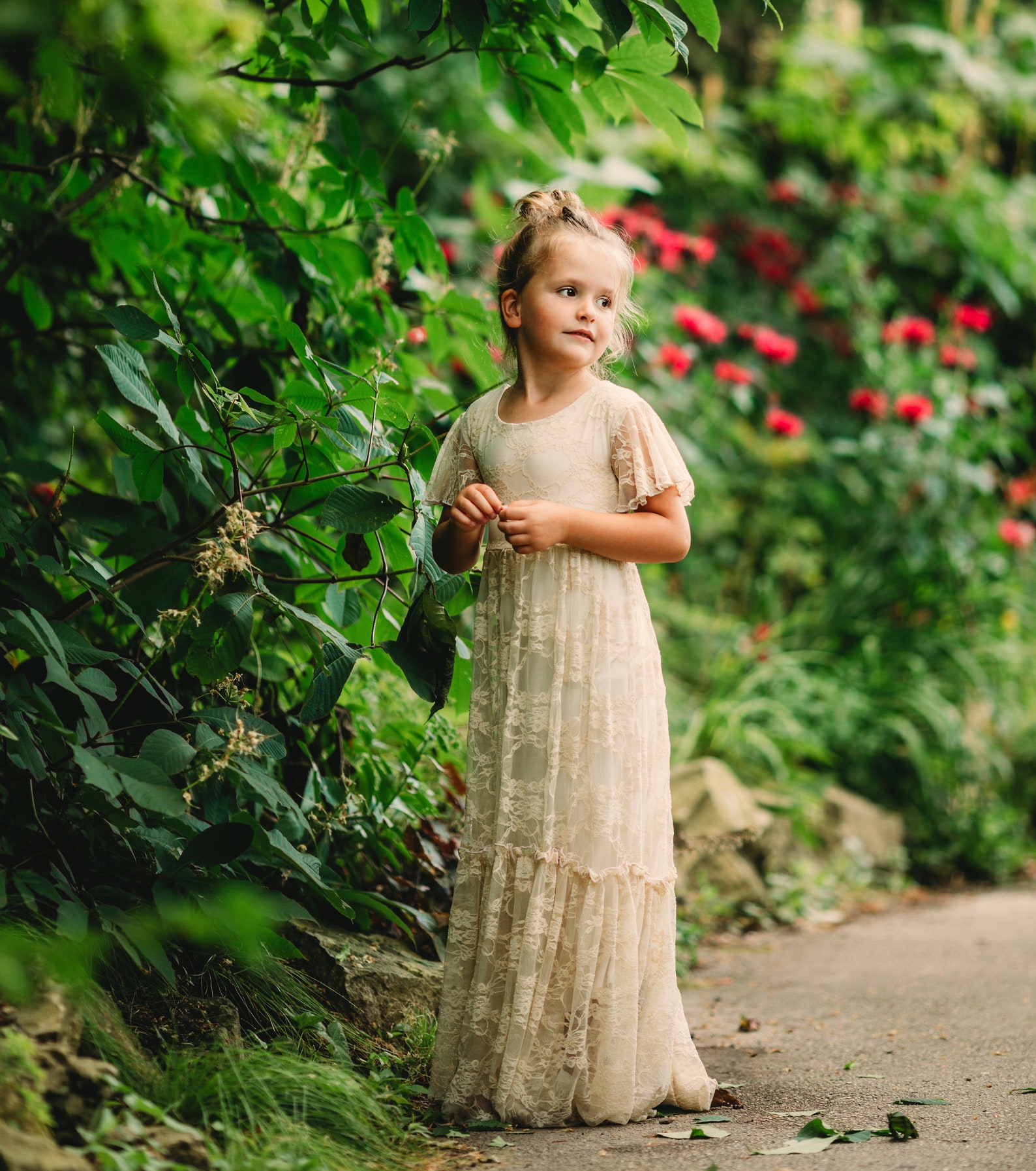 Lace Girl Dressboho Lace Dresslace Bohemian Girl Etsy