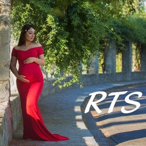 Ready to Ship Maternity Dress for Photo Shoot-Long Maternity Dress-Maternity Gown-Maxi Gown-Short Sleeves Dress-BELLA Dress RTS