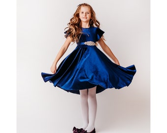 Girl twirl velvet dress-Christmas twirl velvet dress-soft and stretchy baby girl velvet dress-Mommy and Me velvet dress-Made in USA