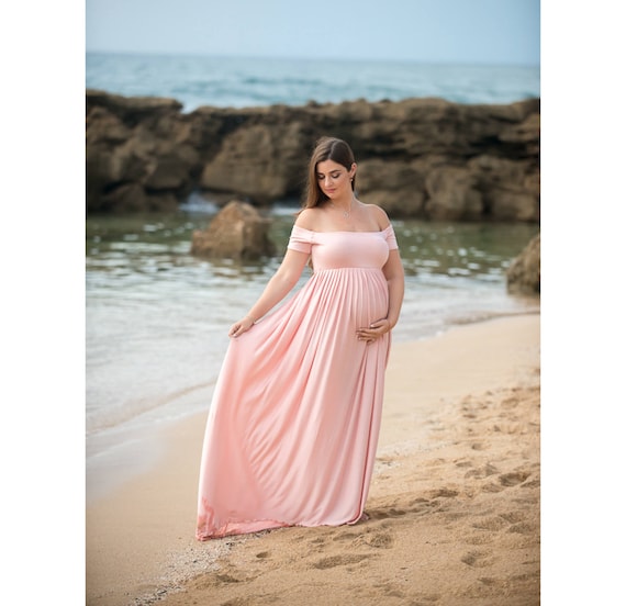 maternity baby shower dress pink