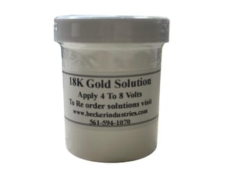 Solución de oro de 18 quilates de 4 oz, grado industrial