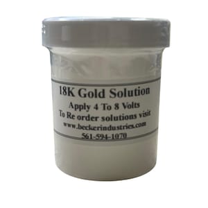 18K Gold Plating Solution, Industrial Grade, 4oz