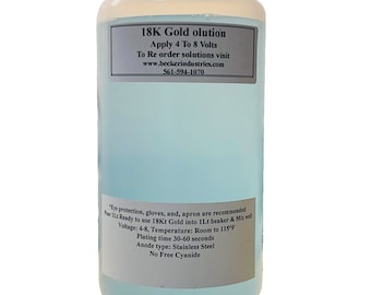 Solución de baño de oro de 18 quilates, solución de baño de oro de 18 quilates, grado industrial, sin cianuro
