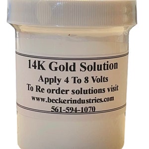 4oz 14K Gold Solution, Electroplating gold solution, INDUSTRIAL GRADE