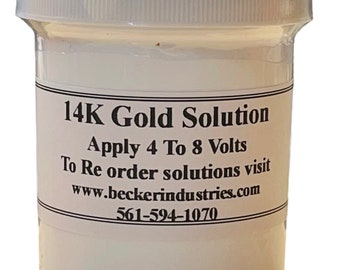Solución de galvanoplastia de oro de 14 quilates de 4 oz: grado industrial, sin cianuro