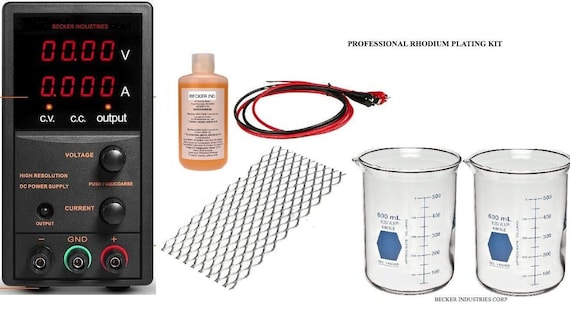 Rhodium Plating Kit, jewelry plating kit, Includes Rhodium Solution,  Professional plating kit