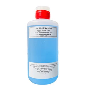 14K Gold Solution for gold plating , Jewelry Electroplating, 8 fl oz