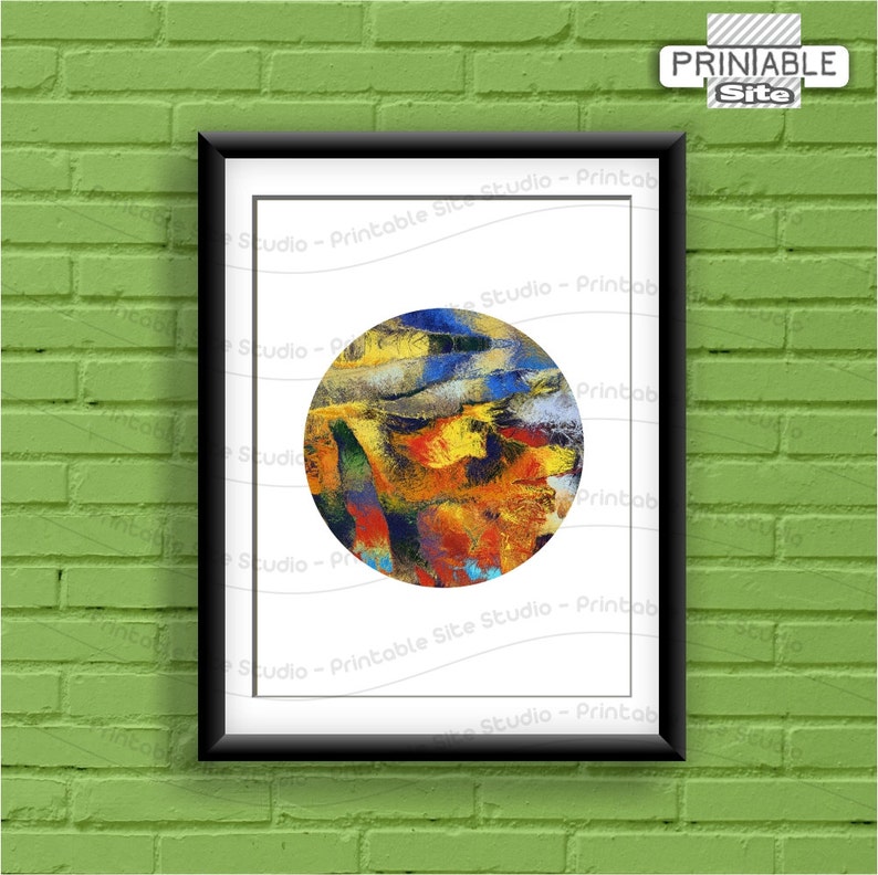 Geometric Wall Art Minimalist Circle Art Abstract Wall Etsy