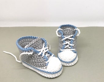 Babyschuhe grau / blau