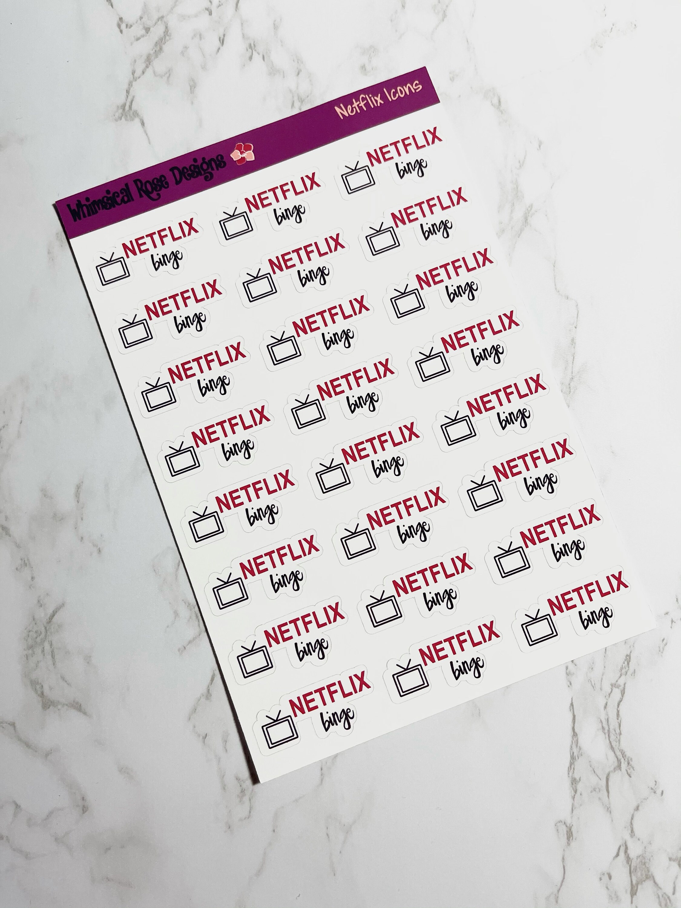 Netflix Button Printable Netflix Binge Icon-sticker Sheet//daily Planner//tv - Etsy