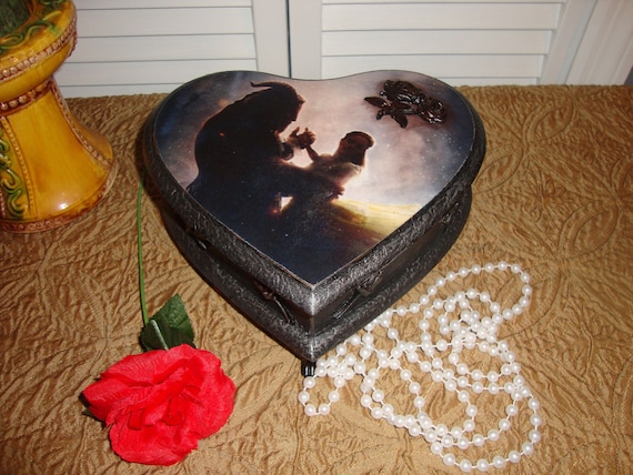 Jewelry box Keepsake box Beauty and The  Beast je… - image 3