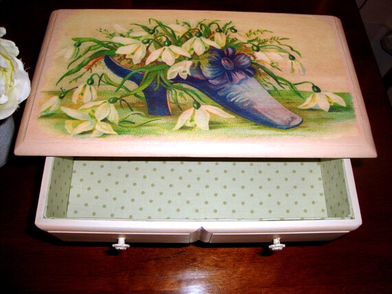 Jewelry box Keepsake box vintage jewelry box anti… - image 6