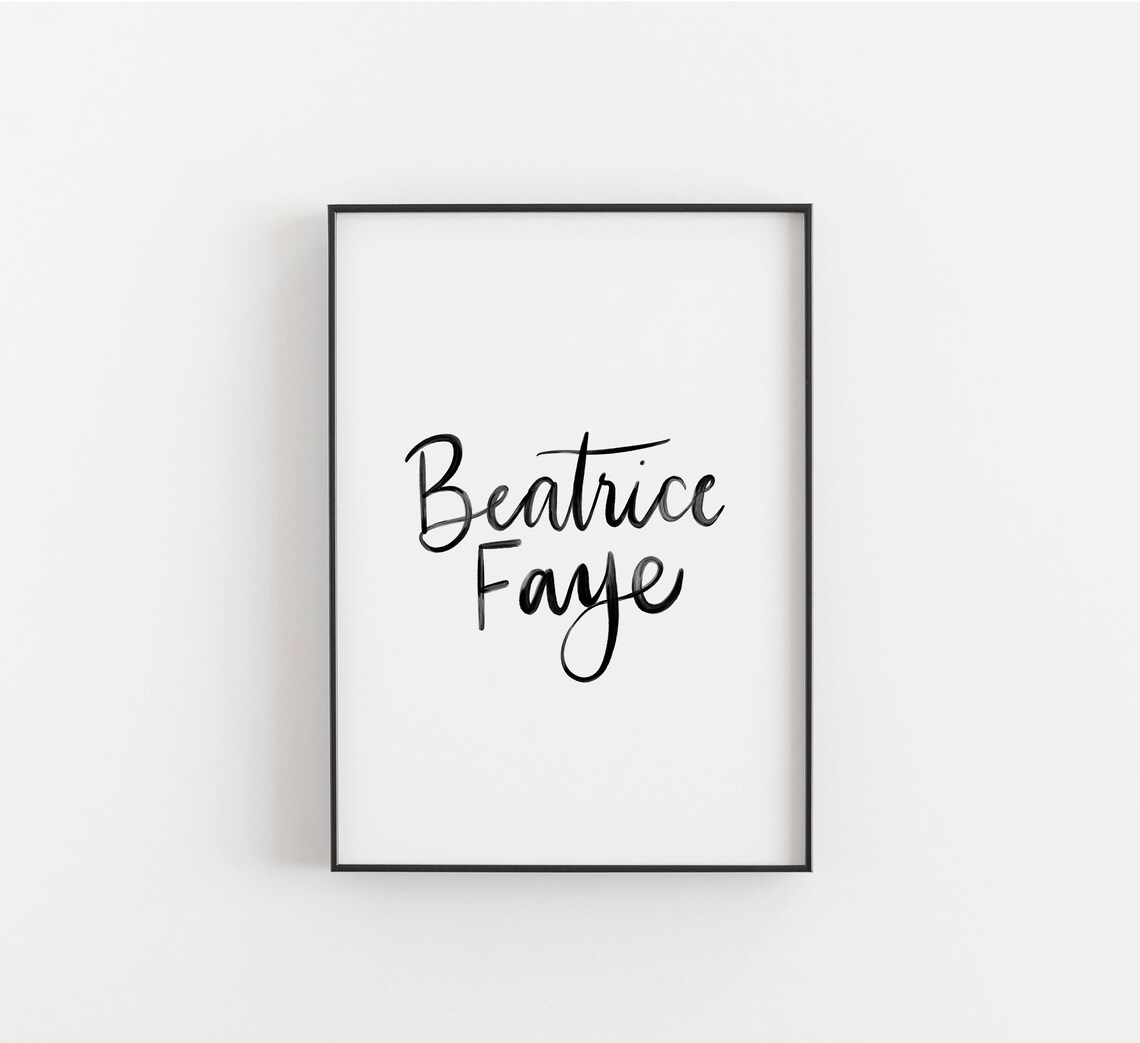 Printable Custom Baby Name Print Nursery Art Baby Name Etsy