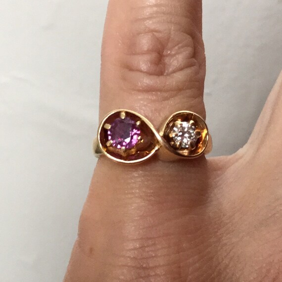 RUBY DIAMOND 18K GOLD Ring- Great Genuine Ruby - … - image 3