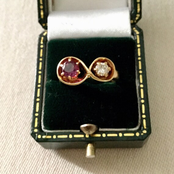 RUBY DIAMOND 18K GOLD Ring- Great Genuine Ruby - … - image 9