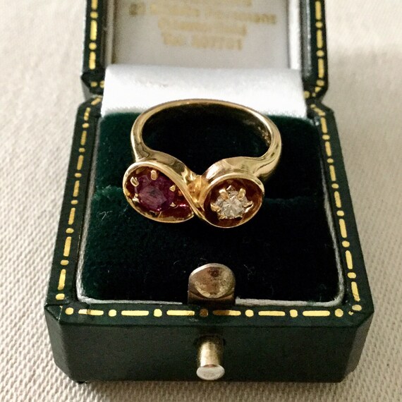 RUBY DIAMOND 18K GOLD Ring- Great Genuine Ruby - … - image 4