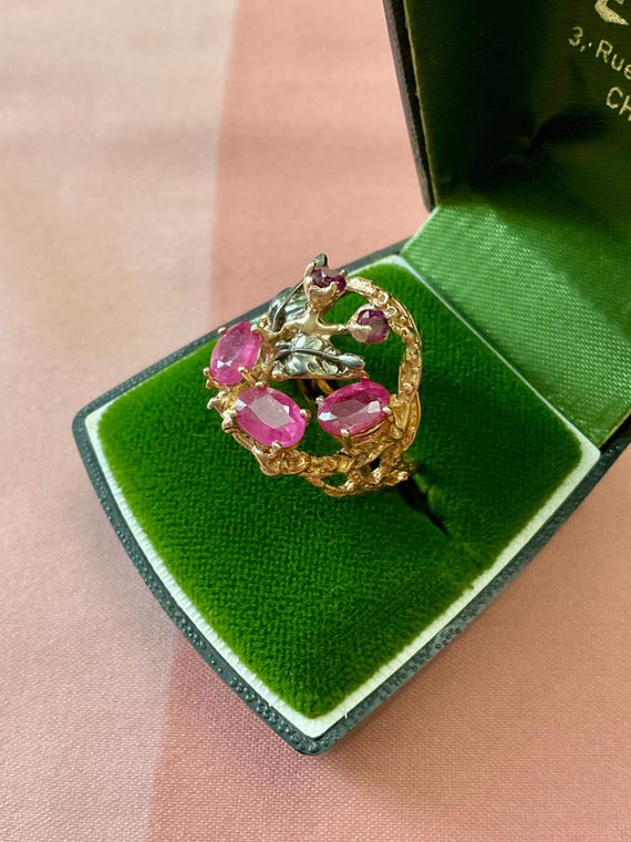 Exceptional RUBY GARNET 14K Rose GOLD/ Sterling R… - image 10