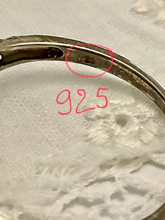 VICTORIAN Nice RUBY STERLING Ring - Fine Carved D… - image 8