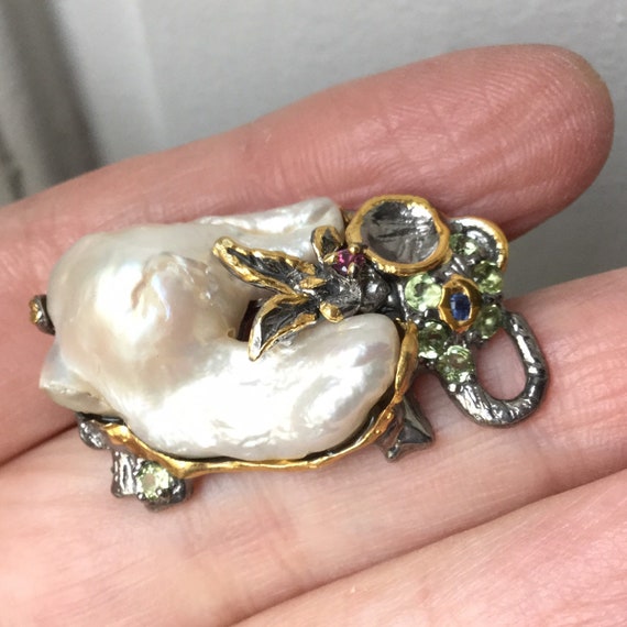 Exceptional ELEPHANT Great Baroque PEARL Vintage … - image 2