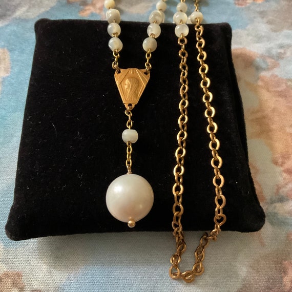 c1930 NECKLACE Gorgeous Pearl- Mother of Perl- Go… - image 4