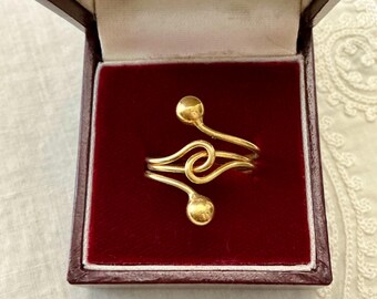MADE IN FRANCE c1930 Art Deco Authentic Vintage Design Gold Plated Ring - Original Design Jewelry - Hand Crafted ring from France