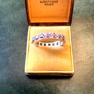 ETERNITY NATURAL RUBY  Sterling Vintage Ring- Very Elegant Vintage Ring- Natural Stone Ruby- Sterling silver- Luxury Jewelry from France