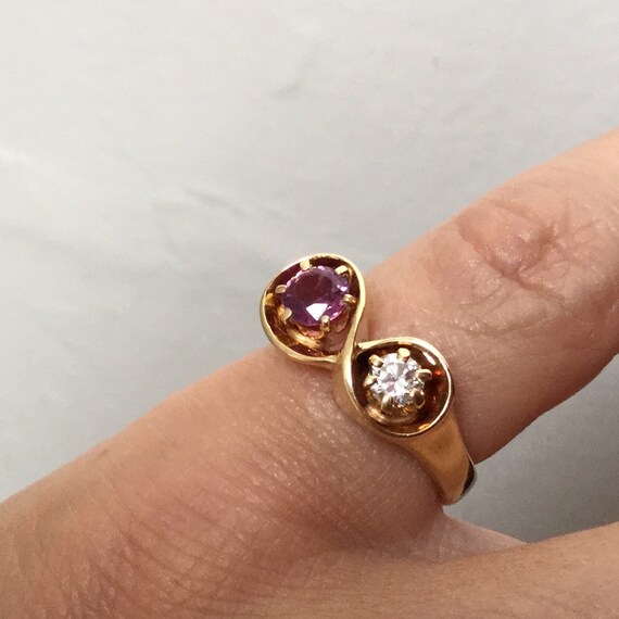 RUBY DIAMOND 18K GOLD Ring- Great Genuine Ruby - … - image 10