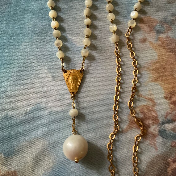 c1930 NECKLACE Gorgeous Pearl- Mother of Perl- Go… - image 3