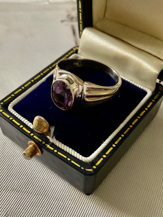 AMETHYST Sterling Vintage Ring - Art Seco Origina… - image 4