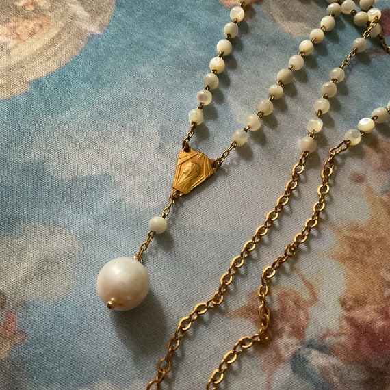 c1930 NECKLACE Gorgeous Pearl- Mother of Perl- Go… - image 6