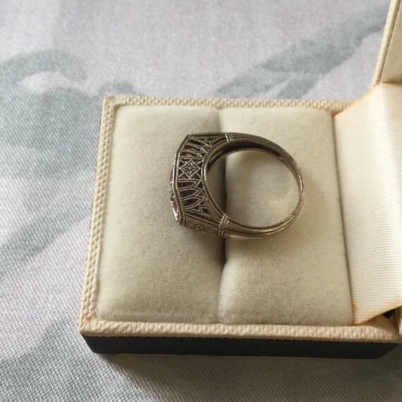 Victorian TRILOGY GENUINE RUBY Carved Sterling Ri… - image 8