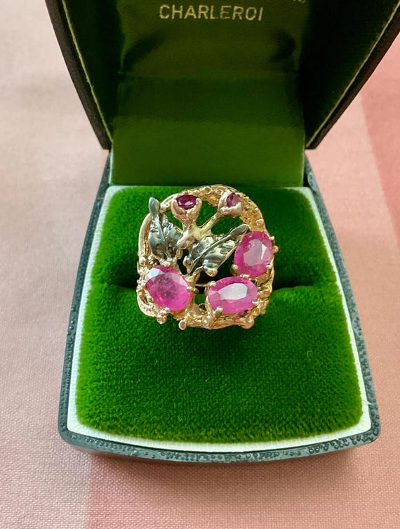 Exceptional RUBY GARNET 14K Rose GOLD/ Sterling R… - image 8