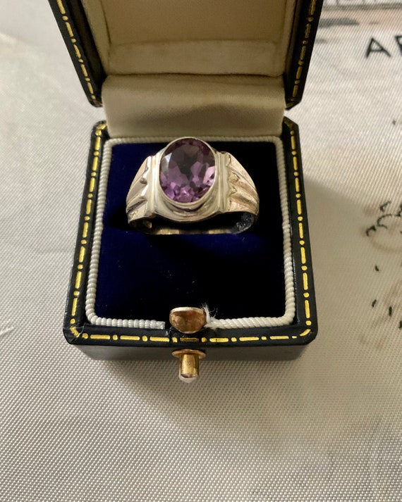 AMETHYST Sterling Vintage Ring - Art Seco Origina… - image 6