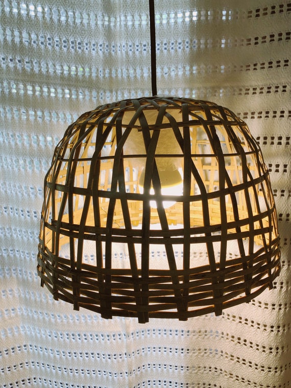 Large Bold En Coop Bamboo Wicker Lampshade